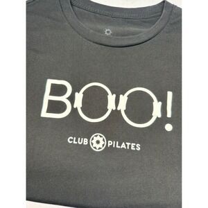 Club Pilates Boo Graphic T-Shirt Black Women Size Small Short Sleeve - Pre-Owned